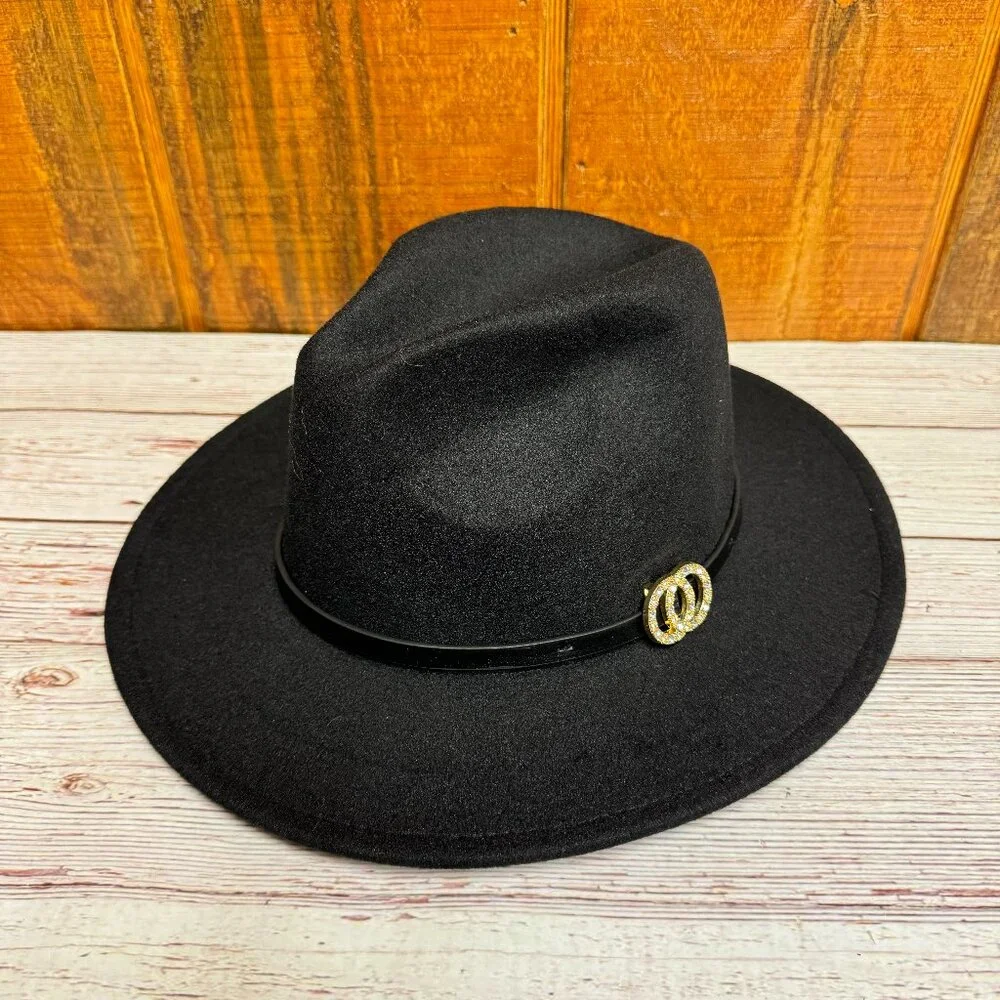 I.N.C. INTERNATIONAL CONCEPTS Women's Felt Panama Hat - Black - Picture 1 of 3